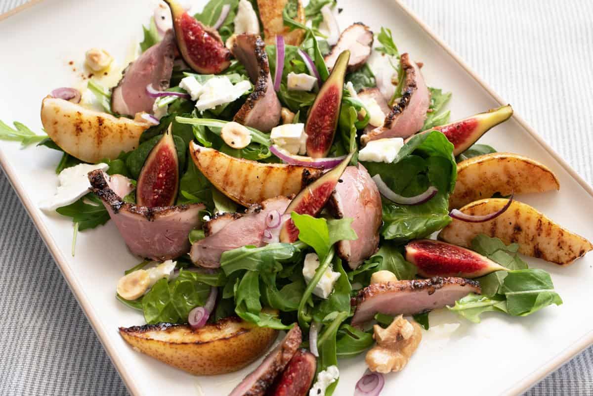 Smoked Duck Fig and Grilled Pear Salad